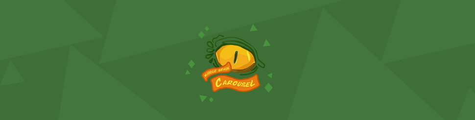 Header for January 2019: Dragons features the Middle Grade Carousel banner and a reptile's golden eye.