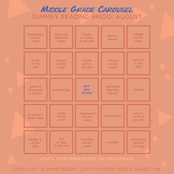 Summer Reading Bingo board for August