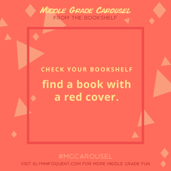 From the Bookshelf: find a book with a red cover.