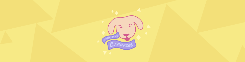 Header for March 2020: Dogs features the Middle Grade Carousel banner and an emoji-style puppy face.