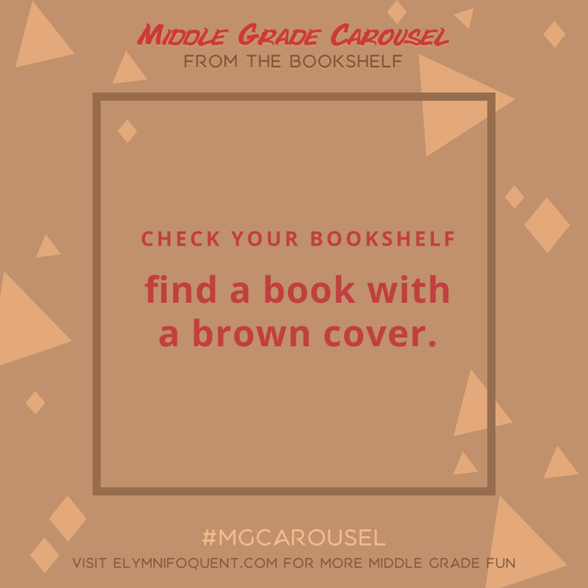 From the Bookshelf: find a book with a brown cover.