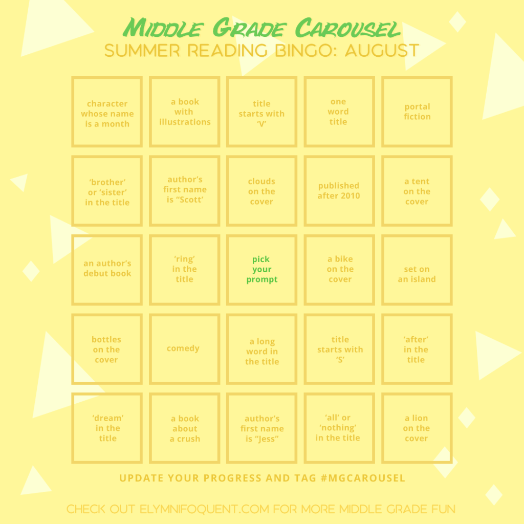 Summer Reading Bingo Board for August 2020
