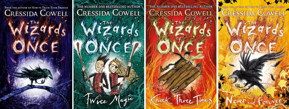 Book covers for the Wizards of Once series by Cressida Cowell