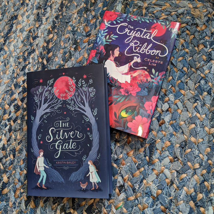 Bookstagram photo features THE SILVER GATE by Kristin Bailey and THE CRYSTAL RIBBON by Celeste Lim