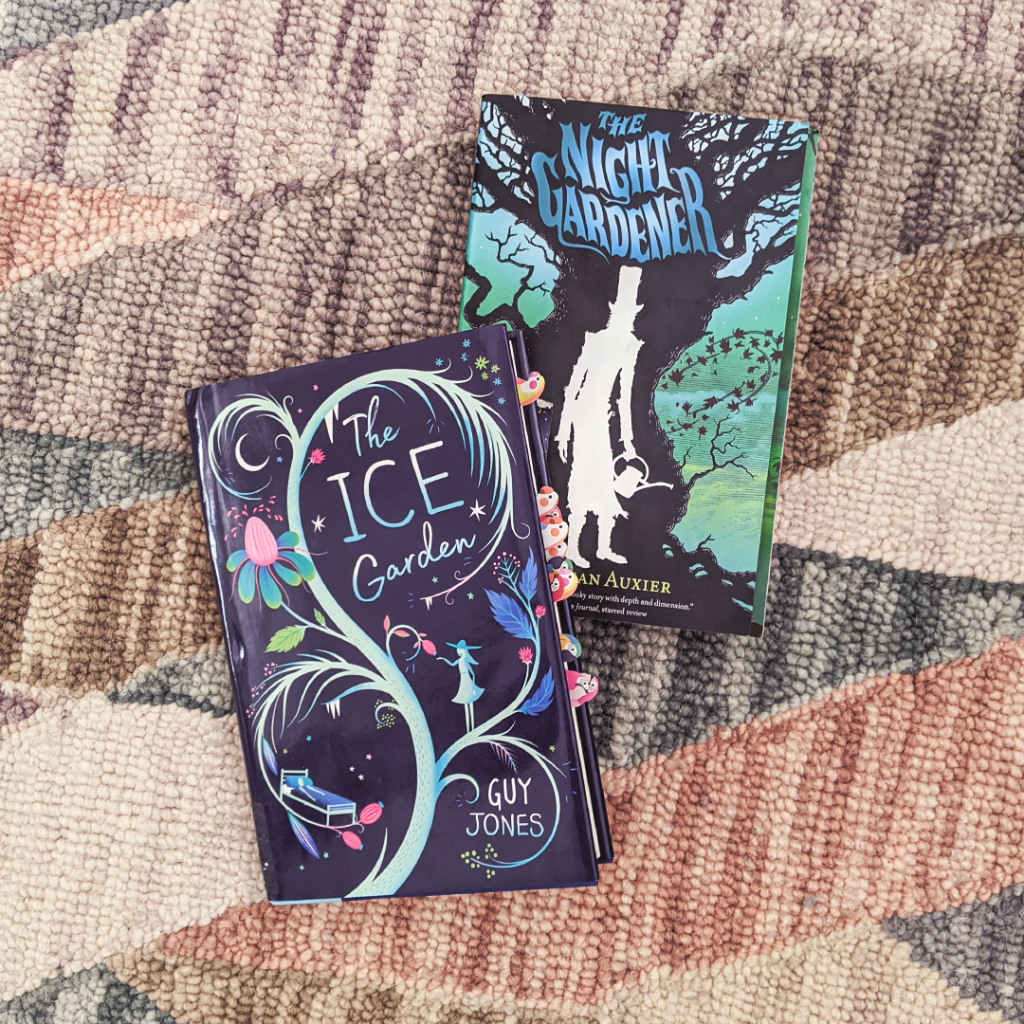 Bookstagram photo featuring THE ICE GARDEN by Guy Jones and THE NIGHT GARDENER by Jonathan Auxier