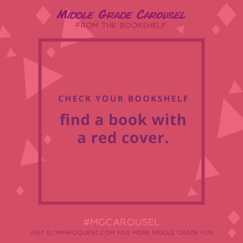 From the Bookshelf: find a book with a red cover.