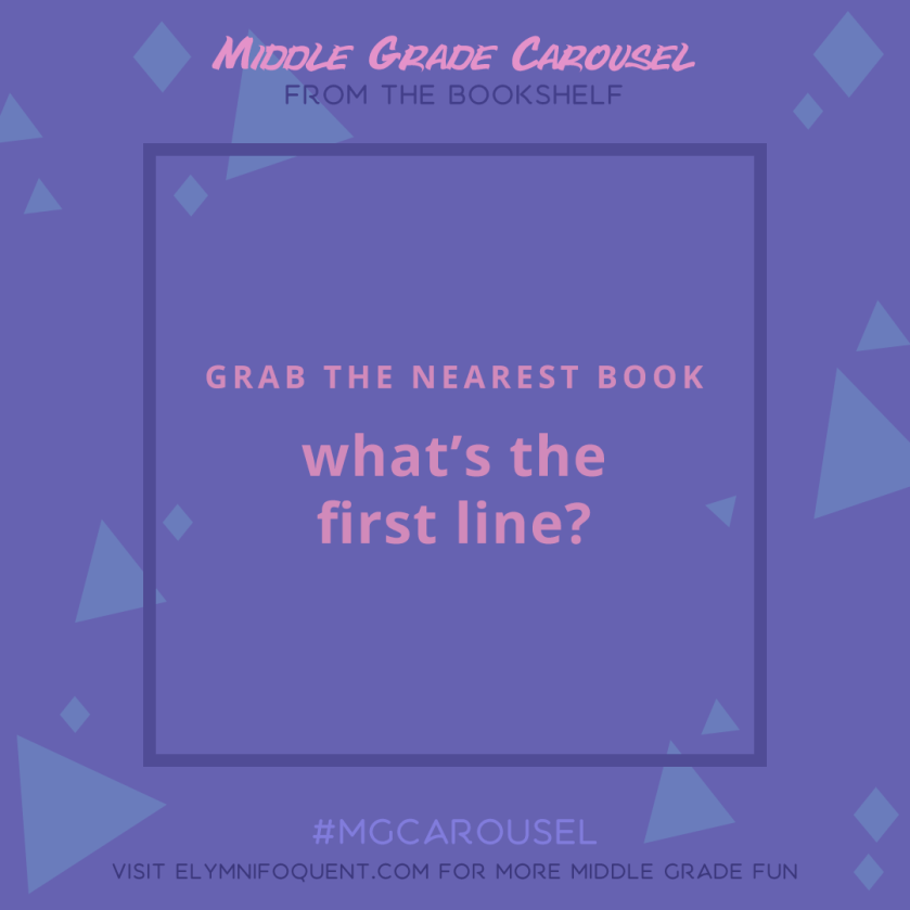 From the Bookshelf: what's the first line of the book you're currently reading?