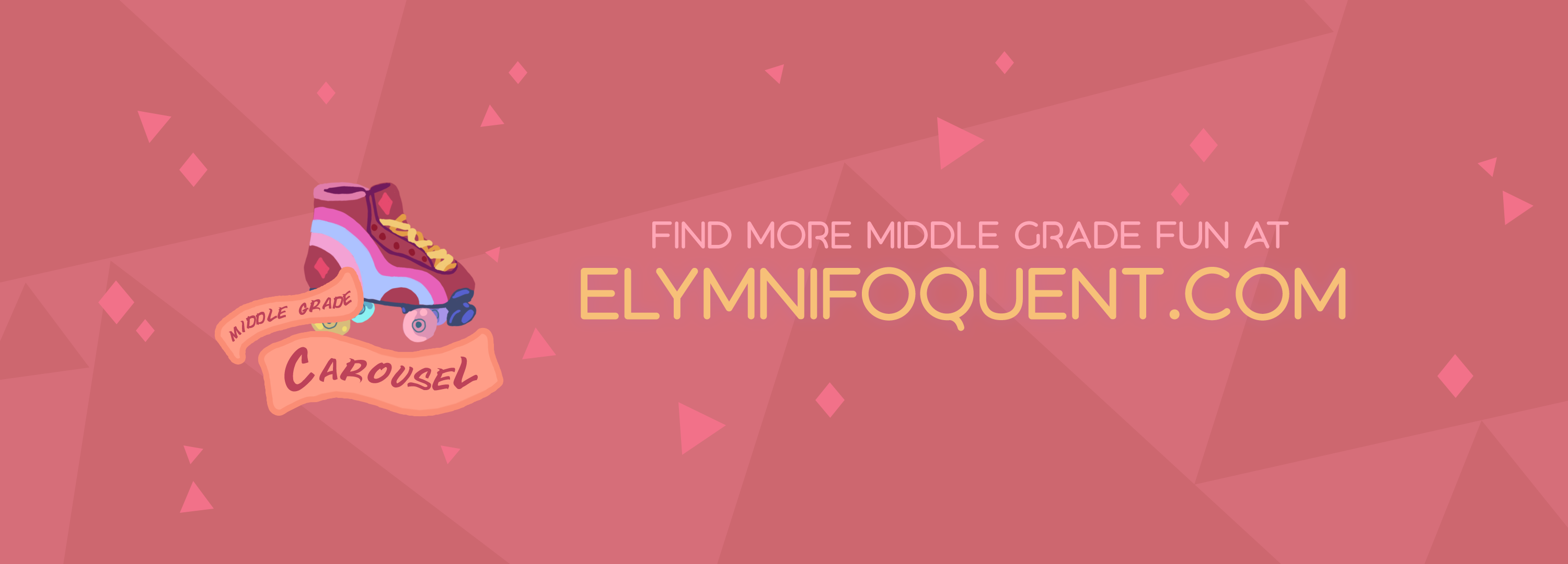 Social media banner for Middle Grade Carousel's Shoe reading challenge, November 2021. Text reads "find more Middle Grade fun at Elymnifoquent.com".