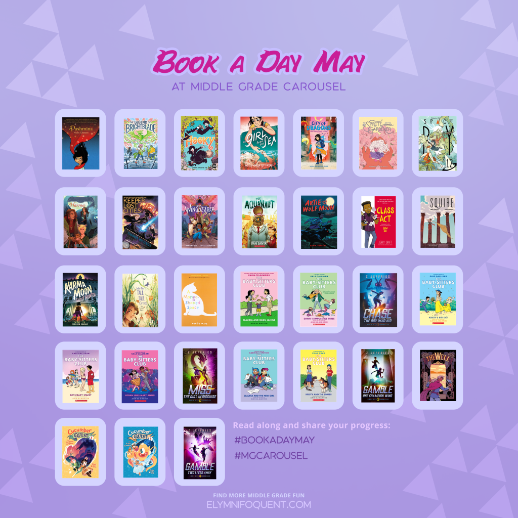 CJ's Book A Day May reading calendar from May 1 - 31