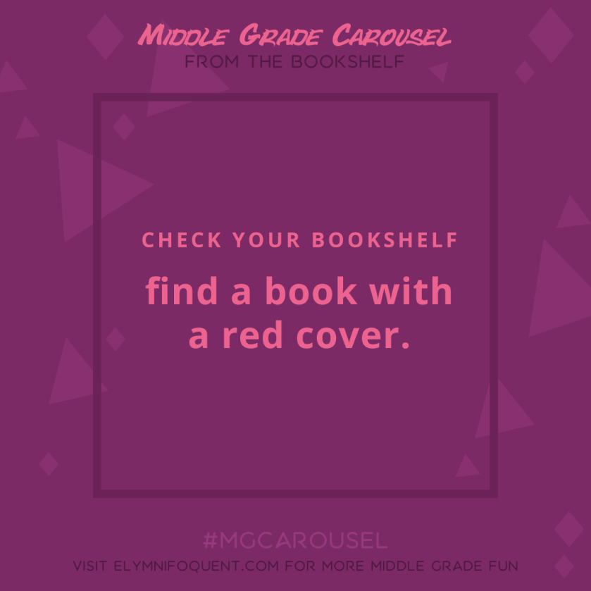From the Bookshelf: find a book with a red cover.