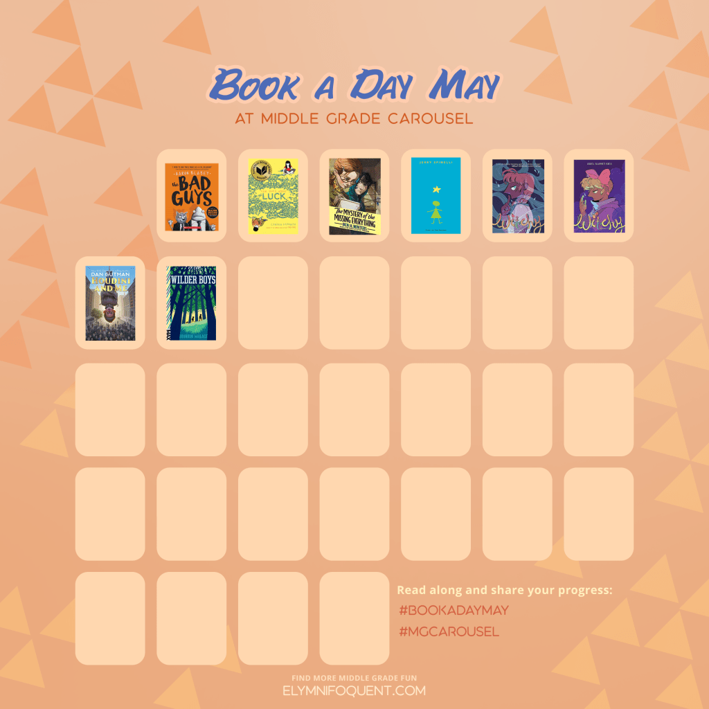 CJ's Book A Day May reading calendar from May 1 - 8