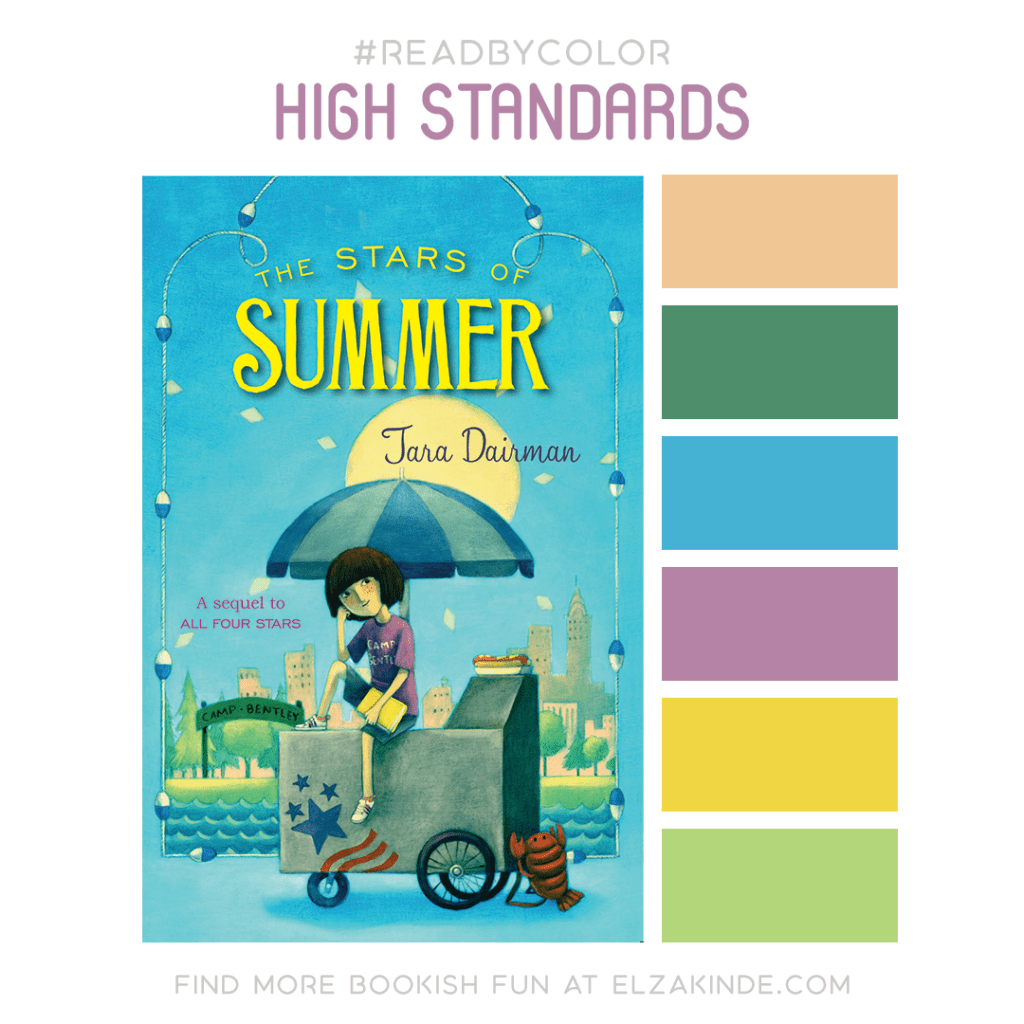 #ReadByColor color palette inspired by the book THE STARS OF SUMMER by Tara Dairman. Find more bookish fun from Elza at ElzaKinde.com!