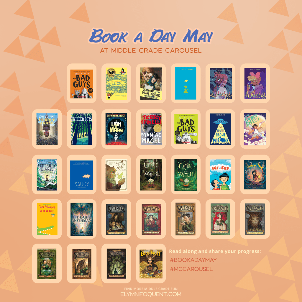 CJ's Book A Day May reading calendar from May 1 - 31