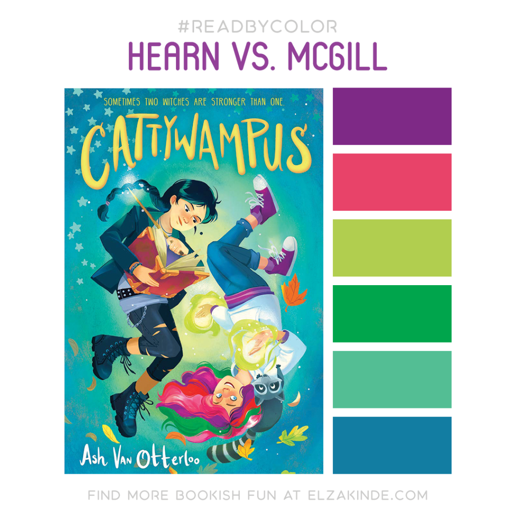 #ReadByColor color palette inspired by the book CATTYWAMPUS by Ash Van Otterloo. Find more bookish fun from Elza at ElzaKinde.com!