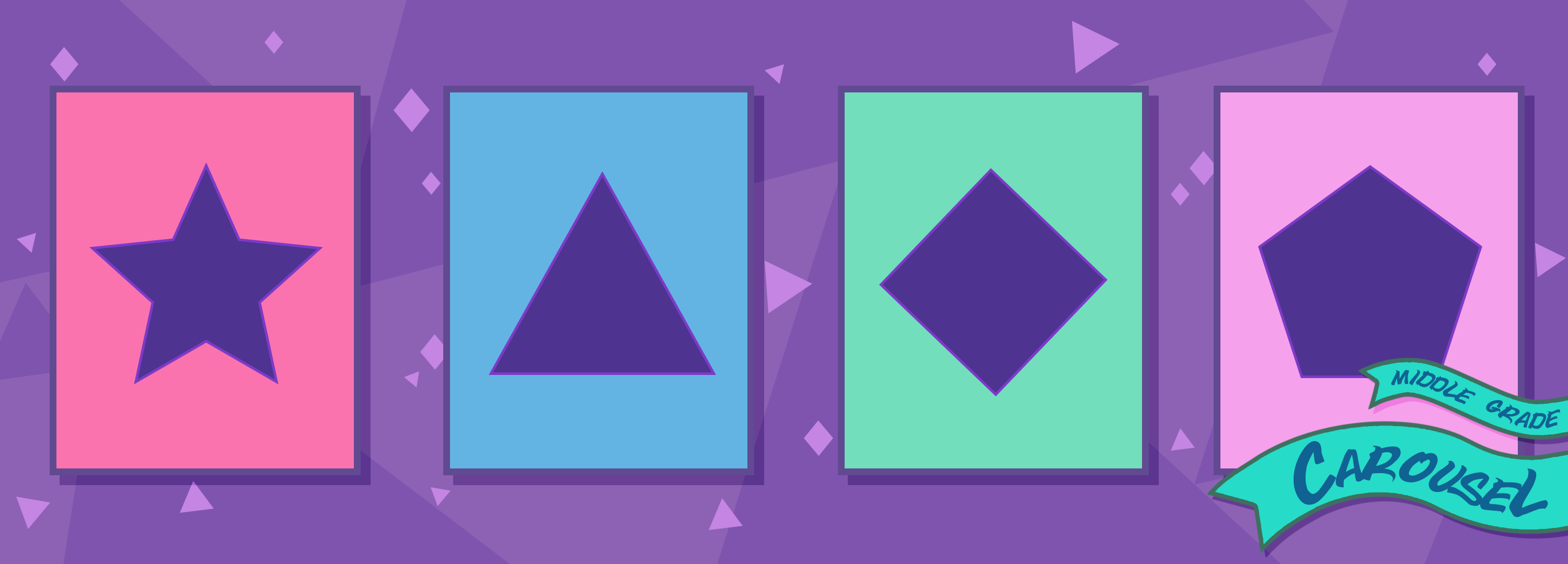 Bookmark for September 2024 features shapes including a 5-pointed star, triangle, diamond, and pentagon.